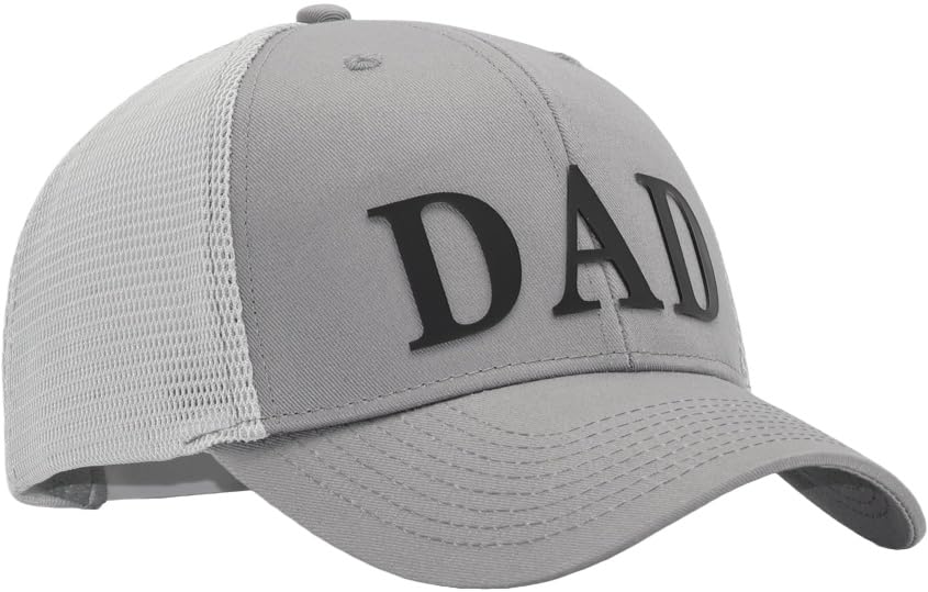 Image of Father's Day 3D DAD PVC Patch Hats, Dad Birthday or Festival Trucker Hat, Fits OSFM&XXL Head, Gifts for Husband Daddy Grandpa