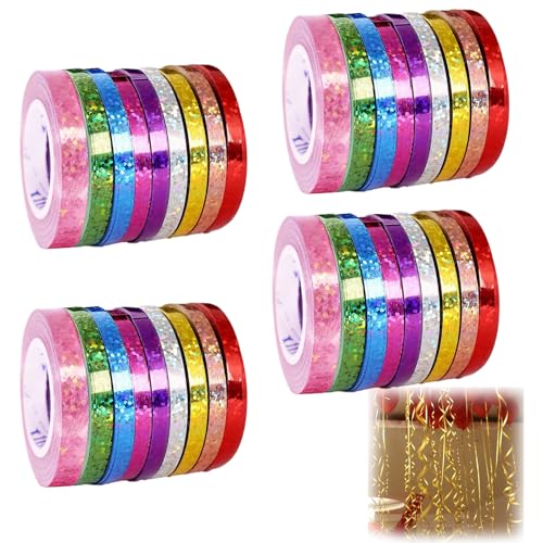 Ya en mundofriki.es: 36 rollos Cintas decorativas para globos 10m cintas de regalo metalizadas multicolor para fiestas cumpleaños bodas manualidades decoración eventos