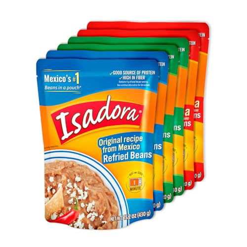 Image of Isadora Refried Beans Pouch Variety Pack, Mexican Food Ready-to-Eat (6-Pk)