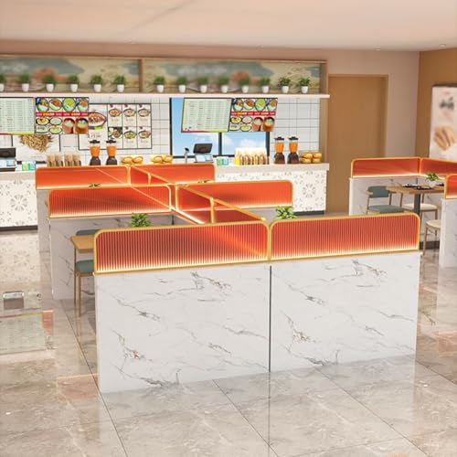 Cloisons de restaurant orange pour structurer l'espace bas - 3