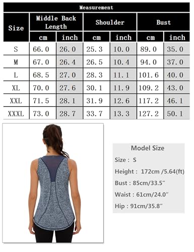 Wayleb Camiseta sin Mangas de Fitness para Mujer Espalda de Malla Chaleco Deportivo para Mujer Deportivo Yoga Tops Camisetas Tirantes para Correr