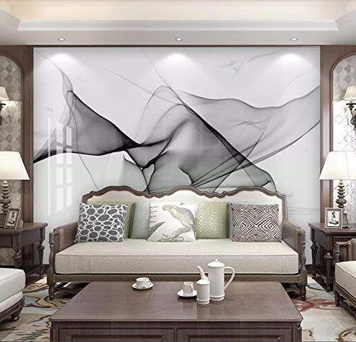 Papier peint lignes d'encre marbre abstrait moderne mural salon 250x175cm