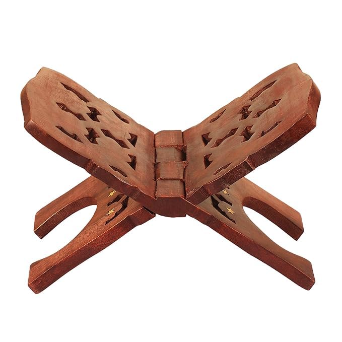 Sheesham Wood Stand for Religious Book Reading | Geeta Ramayan Guru Granth Saheb Stand Holder/Bible Rehal Quran Reading Wooden Stand (15 INCH)-picture-29