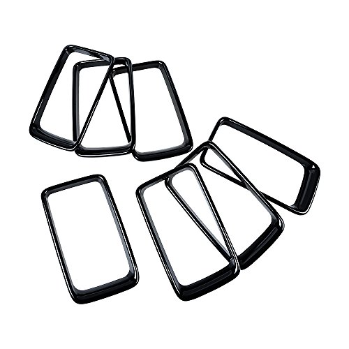 Image of 7pcs Glossy Black Front Bumper Grille CoverTrim Rings Compatible with 2014-2016 Jeep Grand Cherokee