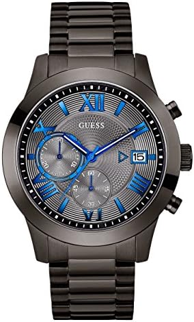Guess Men's Stainless Steel Gunmetal Chronograph Bracelet Watch