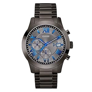 Guess Men’s Stainless Steel Gunmetal Chronograph Bracelet Watch