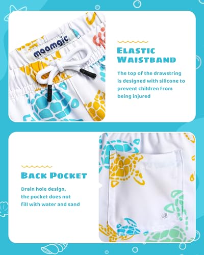 Image of maamgic Boys Swim Trunks with Compression Liner Toddler Stretch Swim Shorts