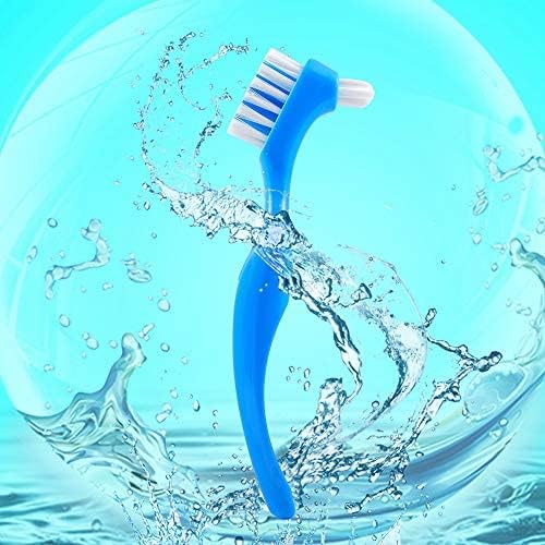 Miniatura 4 de Paquete de 2 cepillos de dientes limpios para dentaduras postizas herramienta de cuidado de dentaduras con cerdas ordinarias o duras múltiples capas