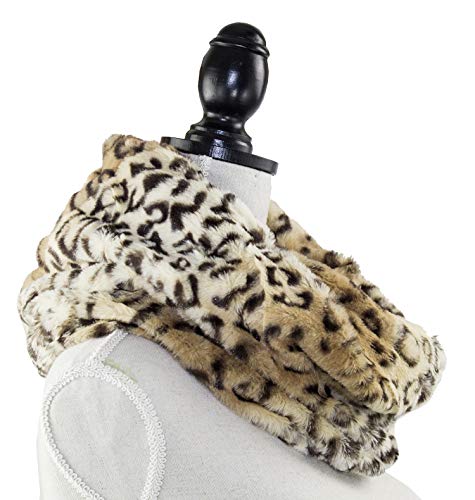 stylesilove Women Winter Elegant Faux Fur Leopard Print Infinity Tube Scarf Neck Warmer3
