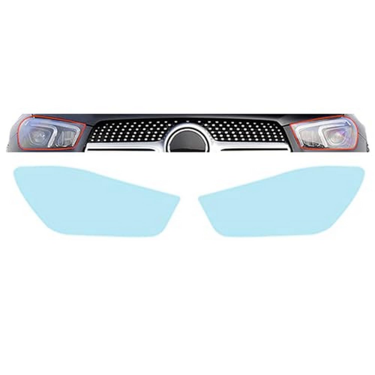 Autocollant TPU transparent protégeant le phare avant Mercedes Gle W167 anti-rayures