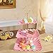 5 Pcs Cupcake Stand Set - Pink Plastic Dessert Table Display Set, 2x Pink Square 3 Tier Cupcake Display Stands Cookie Tray Rack Serving Tower & 3x 14 in Plastic Trays for Wedding Baby Shower Tea Party