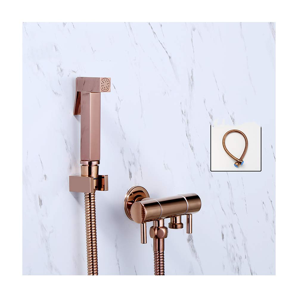 Spruzzatore per bidet in ottone con acqua fredda, per bagno, doccia, bidet, montaggio a parete, doppia maniglia, portatile, in tessuto, set per vasca da bagno per animali domestici, igiene