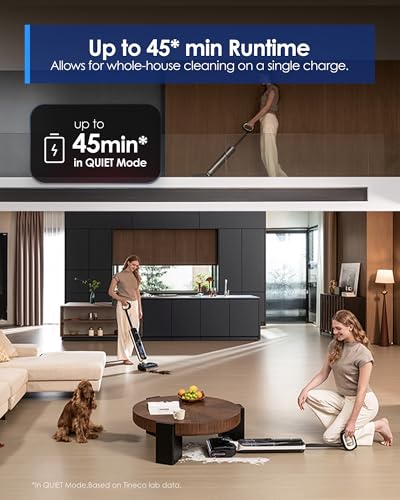 Image of Tineco Floor ONE S6 Master Wet Dry Vacuum Cleaner, 20kPa Suction Vacuum Mop with Dual-Edge Cleaning, 45 Min Runtime (Quite Mode), 185F Flashdry, 4inch Ultra-Slim