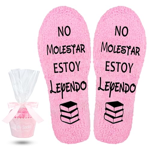 Rebundex Presentes originais para mulheres meias mulher divertidas presentes jovem Natal aniversário Dia dos Namorados Dia da Mãe esposa namorada mãe avó filha aniversário de casamento, Rosa - lendo