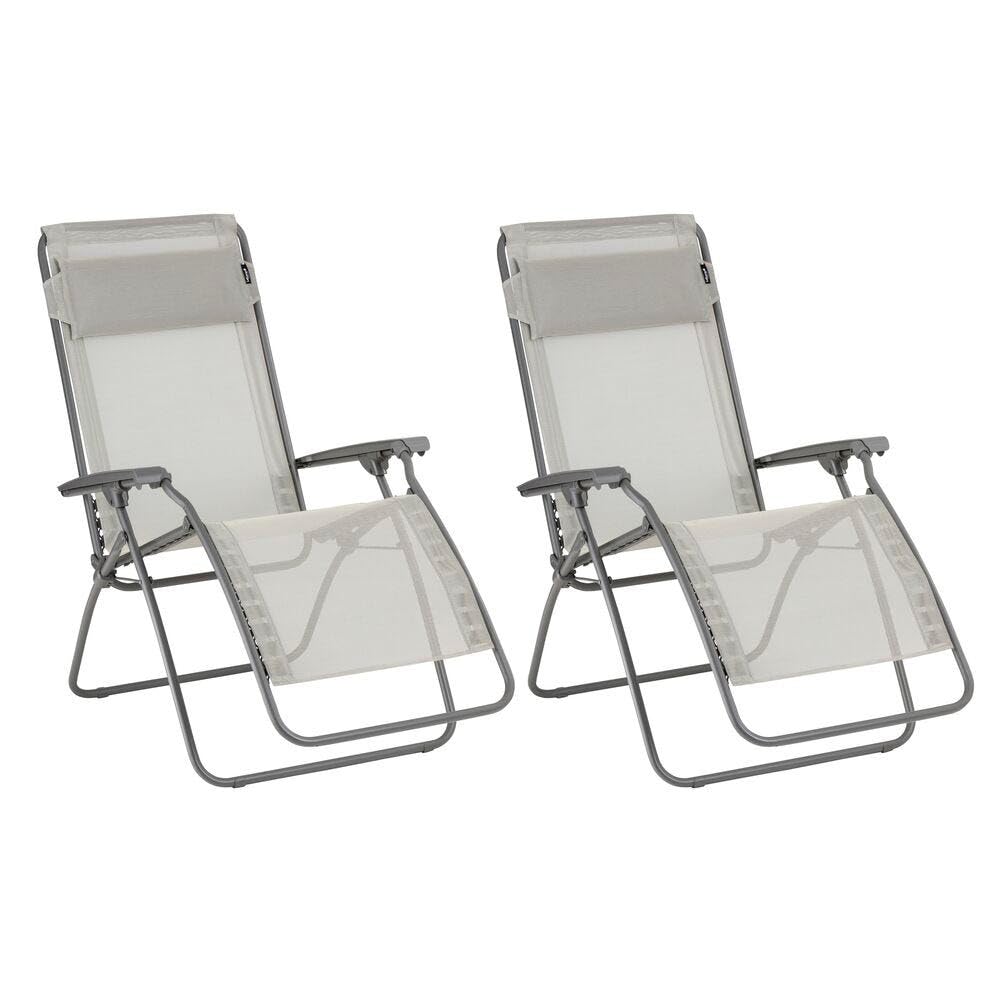 Lafuma MOBILIER - Lot De 2 Fauteuils Relax Zéro Gravité - Rclip - Batyline® Iso - Beige Seigle - Fabriqué en France - BDL0010_9868 - Garantie 5 Ans - L.88xl.67xH.114cm