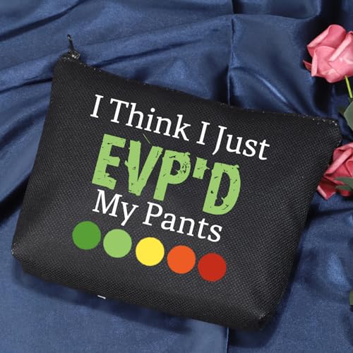 POFULL Ghost Hunting Gift Paranormal Gift I Think I Just Evp'd My Pants Cosmetic Bag Ghost Adventurers Gift (Black I Think I Just Bag)4