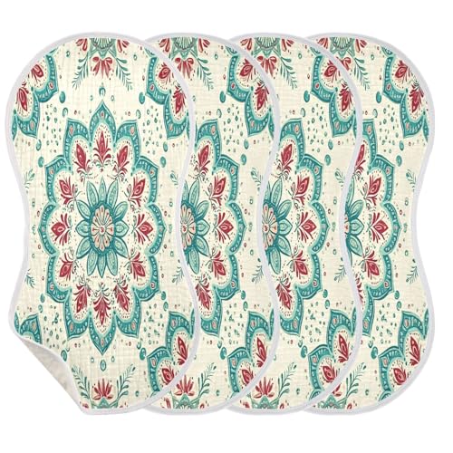 Beautiful Mandala Burp Cloths Cotton Baby Washcloths,Large 22x11in Burping Cloth Absorbent and Soft for Newborn Baby Boys and Girls,2 Pack3