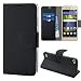 Produktbild NewTop Schutzhülle kompatibel mit Huawei P8 Lite/2017/Smart, HQ Lateral Hülle Case Flip Magnetisch Brieftasche Kunstleder Stand (für P8 Lite Smart, Schwarz)