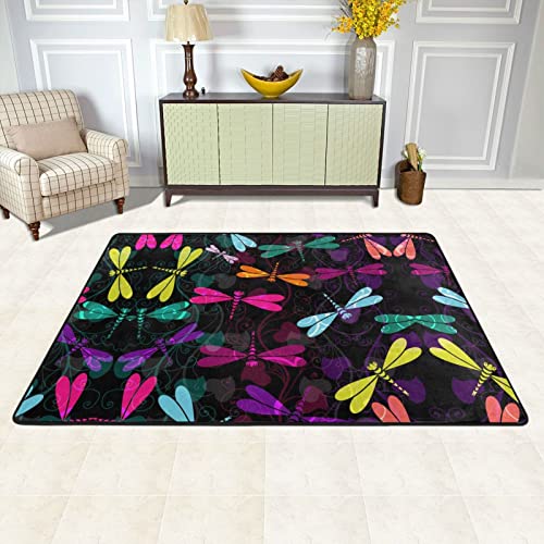 Tapis en flanelle absorbant imprimé libellule pour garder vos sols toujours secs