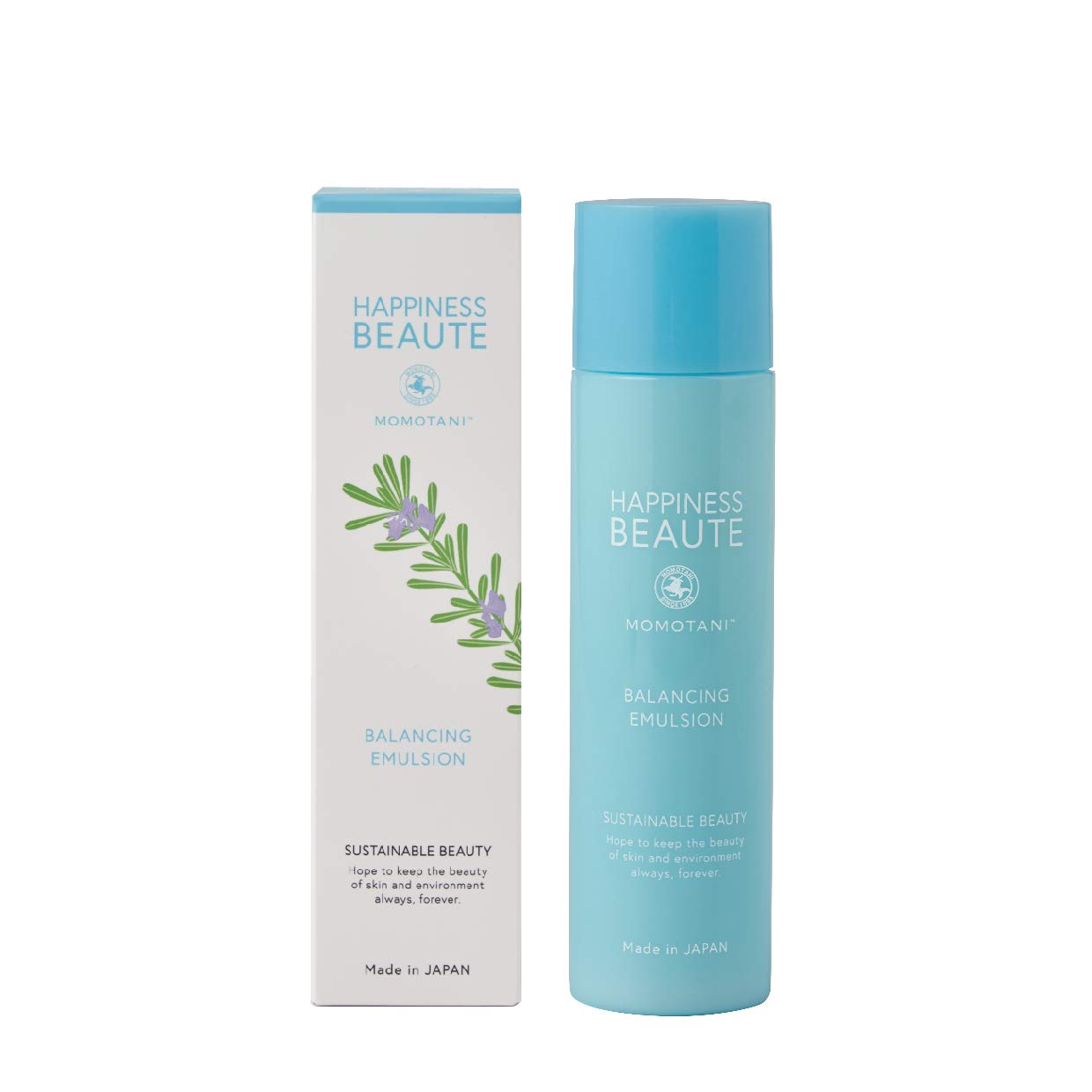 Happiness Beaute Balancing Emulsion 120ml – Made in Japan – Halal Certified, Vegan & Cruelty-Free Lightweight Moisturizer with Antioxidant Botanical Extracts for Oil & Moisture Balance