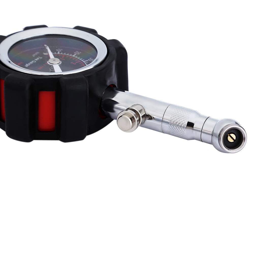 HMTE Manómetro de presión de neumáticos de Alta precisión, Color Negro, 100 PSI, Compatible con manómetro de presión de Aire de Coche preciso, Compatible con Coches, Camiones y Motocicletas