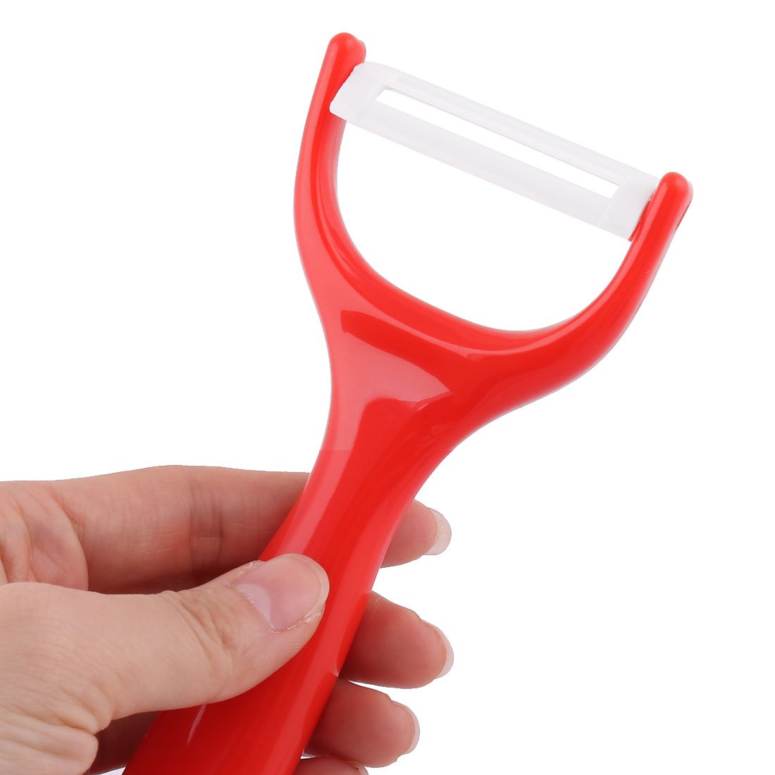 uxcell Plastic Household Kitchen Utensil Fruit Vegetable Potato Peeler 15cm Length Red