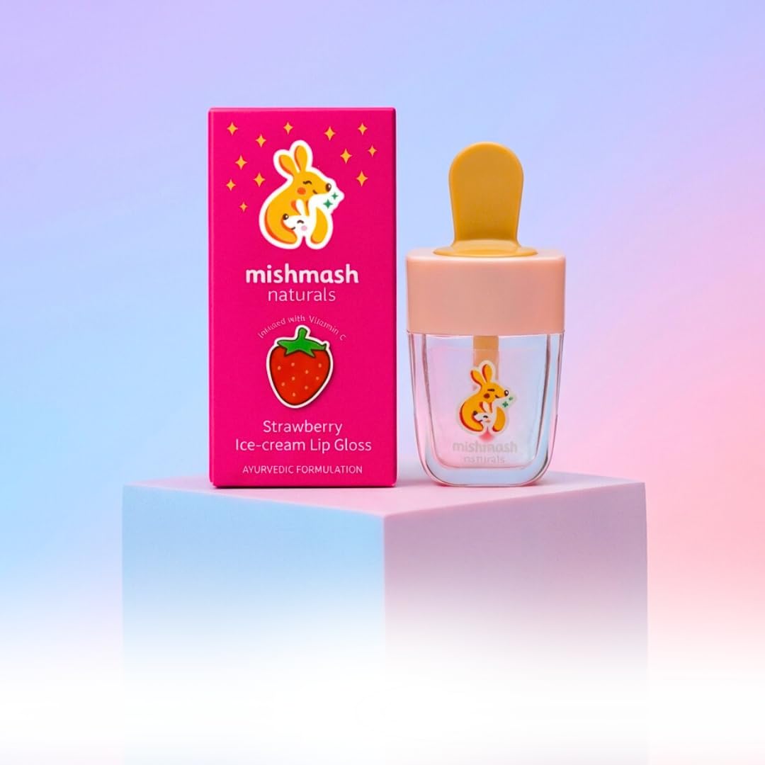 Mishmash Naturals Cute Lips Lip Gloss – Hydrating & Nourishing Lip Gloss for Kids, Preteens & Teens | Enriched with Pomegranate Oil & Shea Butter | Moisturizing Lip Care for Dry, Chapped Lips (13g)-image-46