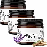 Wild Yam Creme, beruhigende pflanzliche Feuchtigkeitspflege, feuchtigkeitsspendende Körpercreme mit Vitamin E Aloe Vera, Gesicht & Körper für trockene Haut,3pcs