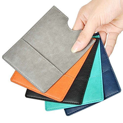 XEYOU Passport Holder Cover - Ultra Slim Premium Vegan Leather Travel Wallet Case Cover (Black) 6