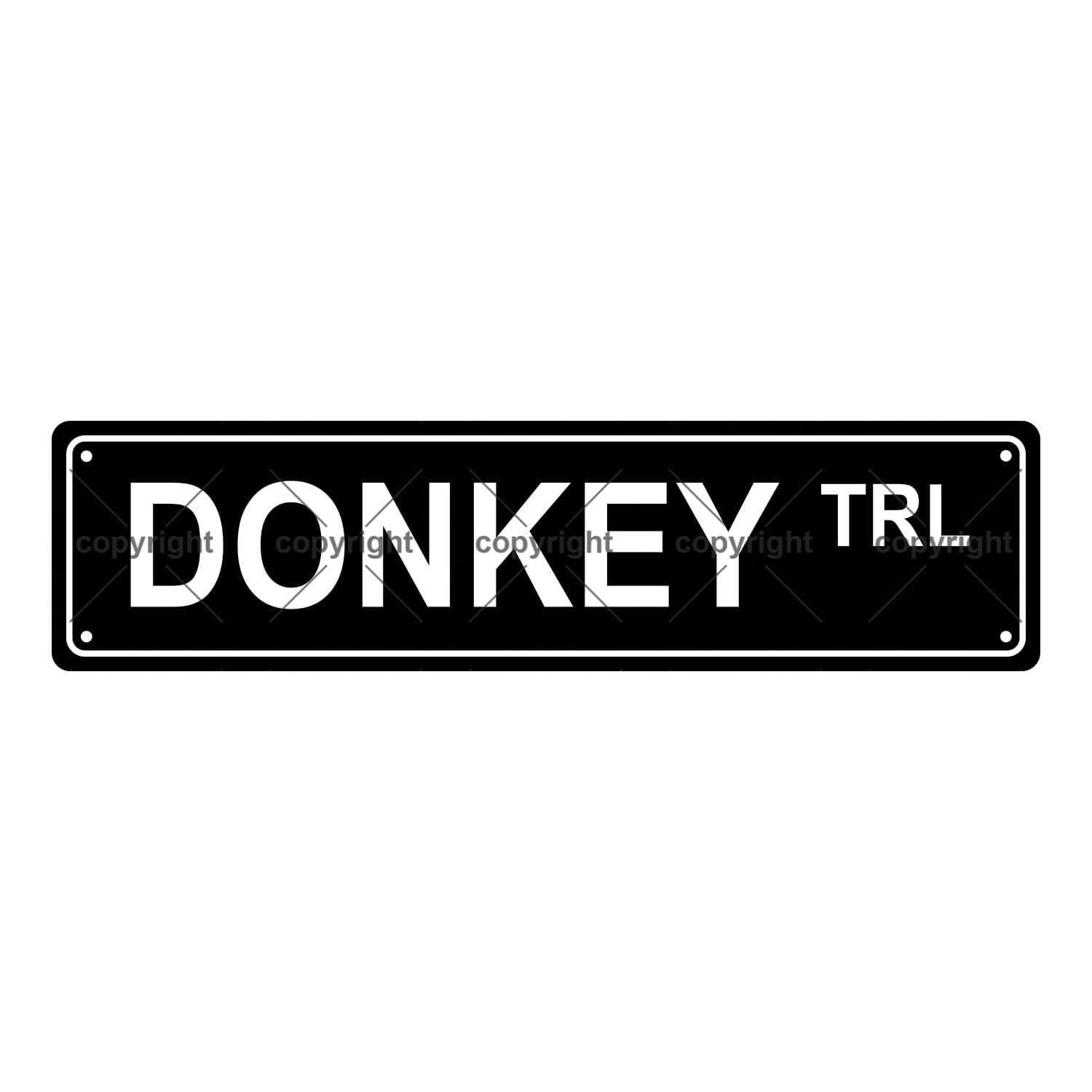 Donkey Trl Animal Metal Tin Street Sign Bar Cafe Garage Cave Home Room Wall Bathroom Farmhouse Garden Porch Patio Decor,4x16 Inch