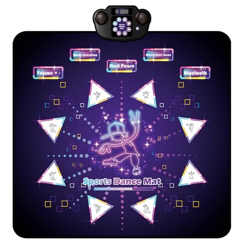 LANPOPO Dance Mat for Kids – Light-Up Bluetooth Musical Play Mat, Rechargeable, 5 Ways to Play, 3–12 Years