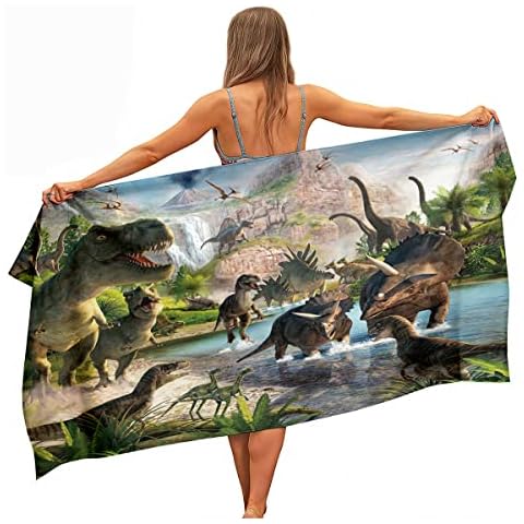 Ulticool - Dinosaurier-Gruppe T-Rex - Handtuch Mikrofaser - Reisehandtuch Schnelltrocknendes Badetuch - 160 x 80 cm Cover