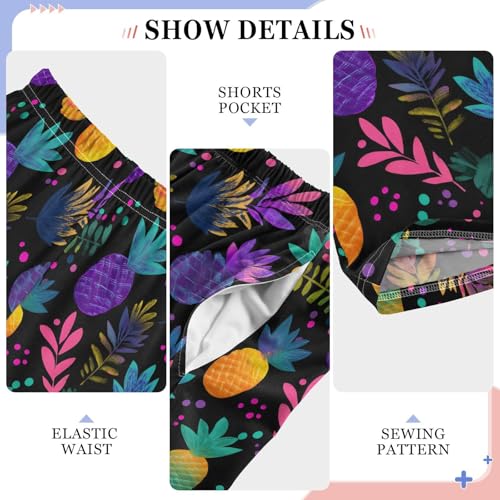 ALAZA Colorful Pineapple Leaf Dot Pajama Lounge Pants Long Sleep Pajama Bottoms with Pockets4