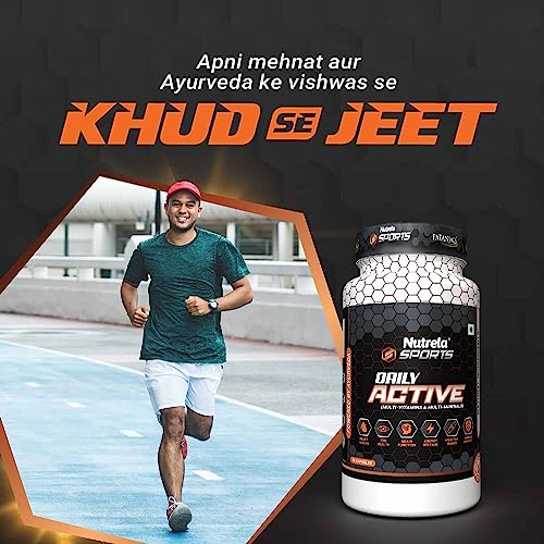 Image of Nutrela Patanjali Premium Daily Active Multivitamin for Men & Women | Biofermented vitamins, minerals for Energy, Immunity, Brain, Eye & Heart Health - 90 Capsule