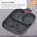 BEIJIALI Patelnia do Naleśników, Patelnia do Omletów Naleśnikowych Jajowar Silikonowa Aluminiowa Patelnia do Naleśników Nonstick z Wygodnym Uchwytem do Omletów Hamburger(3 Holes)