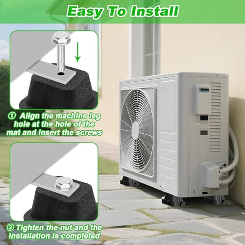 4Pcs Klimaanlage Außeneinheit Schwingungsdämpfer, Bodenkonsole Dämpfungssockel, Antivibrationsfüße aus Gummi, Rutschfeste Schwingungs Stoßdämpfer für Klimaanlagen, Wärmepumpe, Generator,Luftkompressor