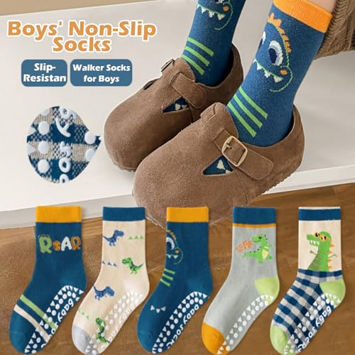 Socks Boys Mid-Calf Ribbed Cuffs Crew Socks Embroidery Fashion Cute Novelty Boys Socks 5 Pairs2