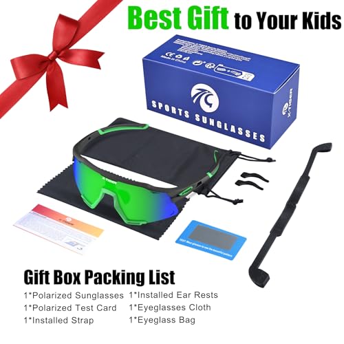 X-TIGER Polarized Kids Sunglasses Youth Baseball Sunglasses UV400 Boys Girls Sports Sun Glasses for Softball Cycling Scooter - image 7
