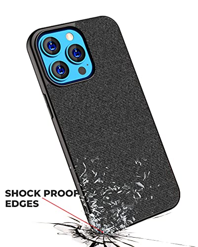 Image of Kapa Soft Fabric Hybrid Protective Back Case Cover for Apple iPhone 13 Pro (Black)