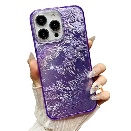 Coque iPhone 12 Pro antichoc avec motif feuilles de pin scintillantes