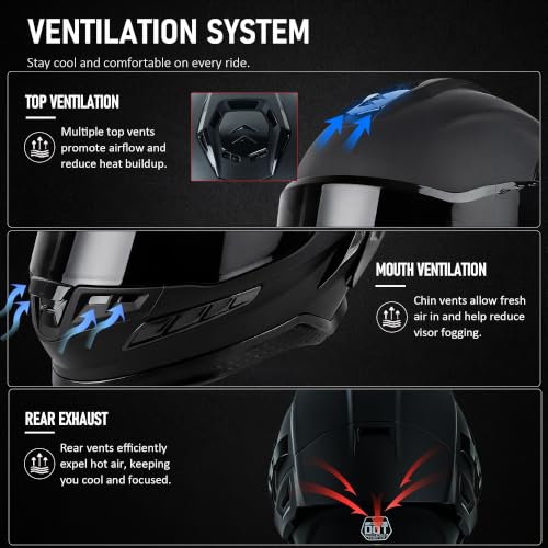Trnzoptcy Full Face Motorcycle Helmet