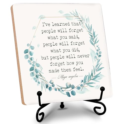 Home Décor Accents, Maya Angelou Inspirational Quotes, Thanksgiving, Back-to-school Season, Birthday Gifts, Office, Dorm, Desk Decor, Wood Plaque sign, Gifts for Family, Friends, Colleague, etc. (011)