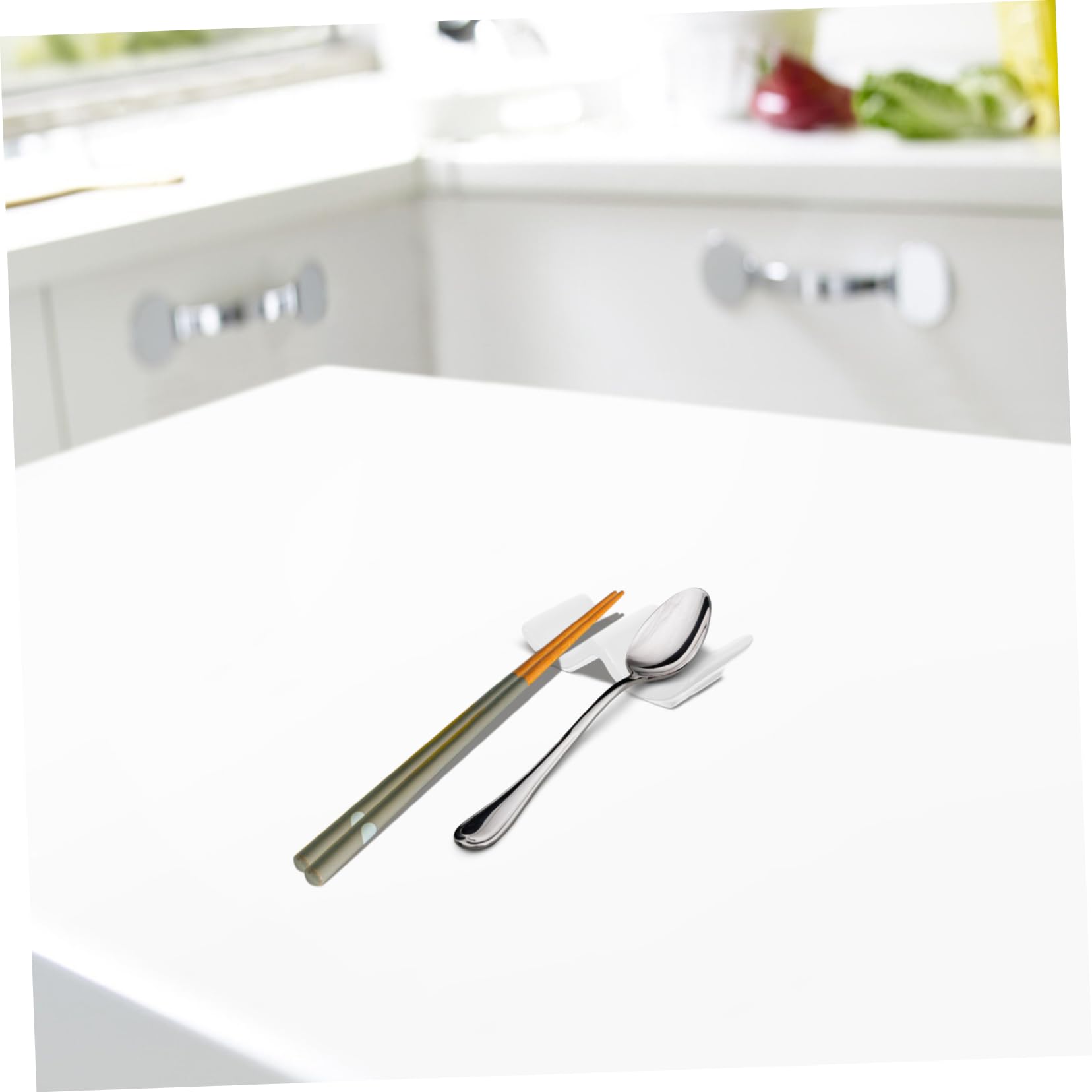 PRETYZOOM Set 10 Pezzi Appoggia Posate in Ceramica Bianca, Supporto per Bacchette, Cucchiai e Forchette per Cucina e Ristorante, Design Elegante e Funzionale