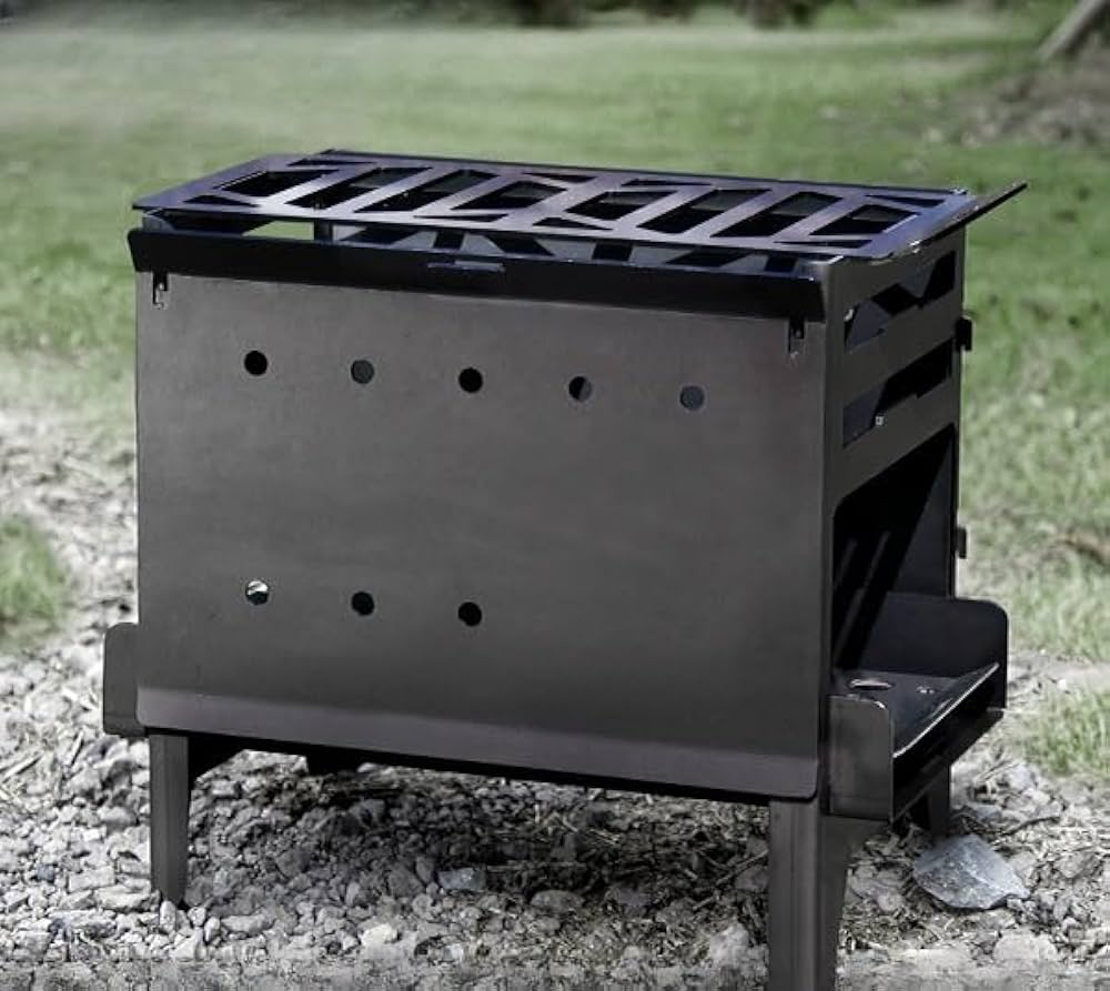 Amazon | 黒皮鉄 キャンプ バーベキュー BBQ 焚火台 コンロ