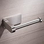 Aikzik Toilet Roll Holder Wall Mounted, Premium 304 Stainless Steel Toilet Paper Holder Self Adhesive for Bathroom & Kitchen, Strong Adhesiveness and Waterproof,Silver