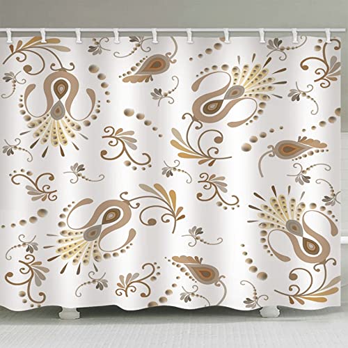 Feuille de fleur décorative sur rideaux de douche floraux en polyester de style rustique - 3