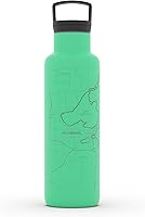 Vista 189 de Well Told Botella de agua aislada con mapa de Washington DC grabado, botella de acero inoxidable grabada (21 onzas, blanco) botella aislada de mapa