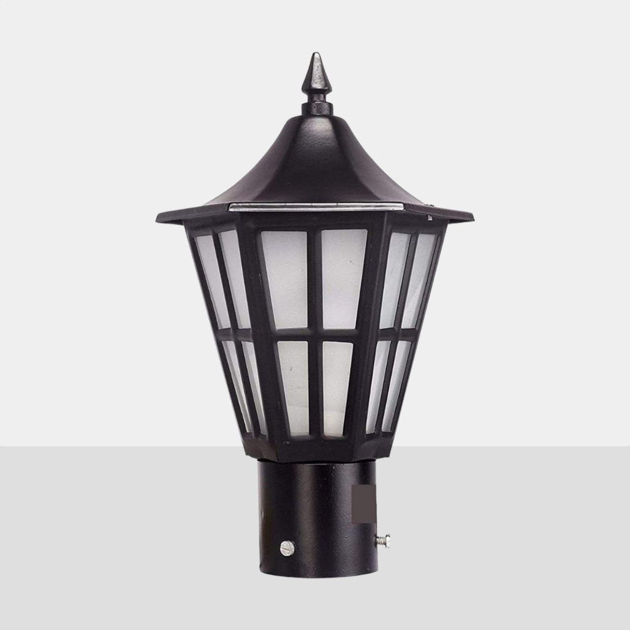 Main Gate Lights Pillar Waterproof with Black Metal PVC Outdoor, Gate, Garden, Pillar Post Lighting (Bulb Not Included)