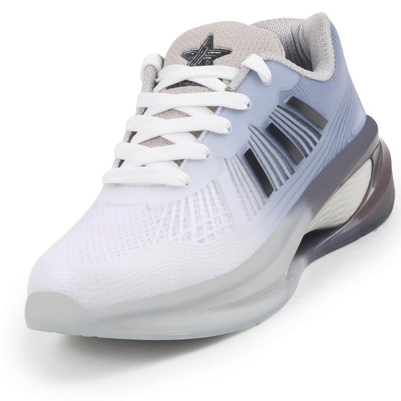 Image of FAUSTO Men's Breathable Sport Shoes|KPU Upper and Anti-Skid Bounce Back Phylon Sole|Athleisure Running Shoes|Lace Up Walking Shoes|Gym Shoes
