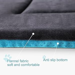 Magic Dog Plush Dog Bed for Large Dogs – Soft Dog Crate Pad Dog Bed Mat, 42-Inch Washable Kennel Pad Pet Beds with Non-Slip Bottom, Dark Grey